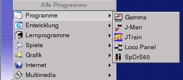 SpDrS60 im KDE-Menü eingebunden