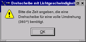 Fehlermeldung Drehscheibe