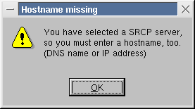 Fehlermeldung Hostname
