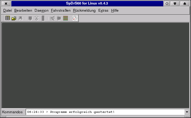 Leeres Programmfenster nach dem Start