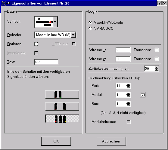Eigenschaften-Fenster des Elementsymbols für Signale (1)