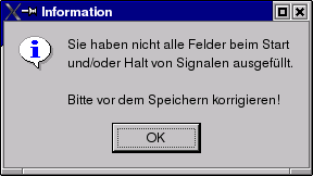 Fehlermeldung bei fehlender Signaladresse