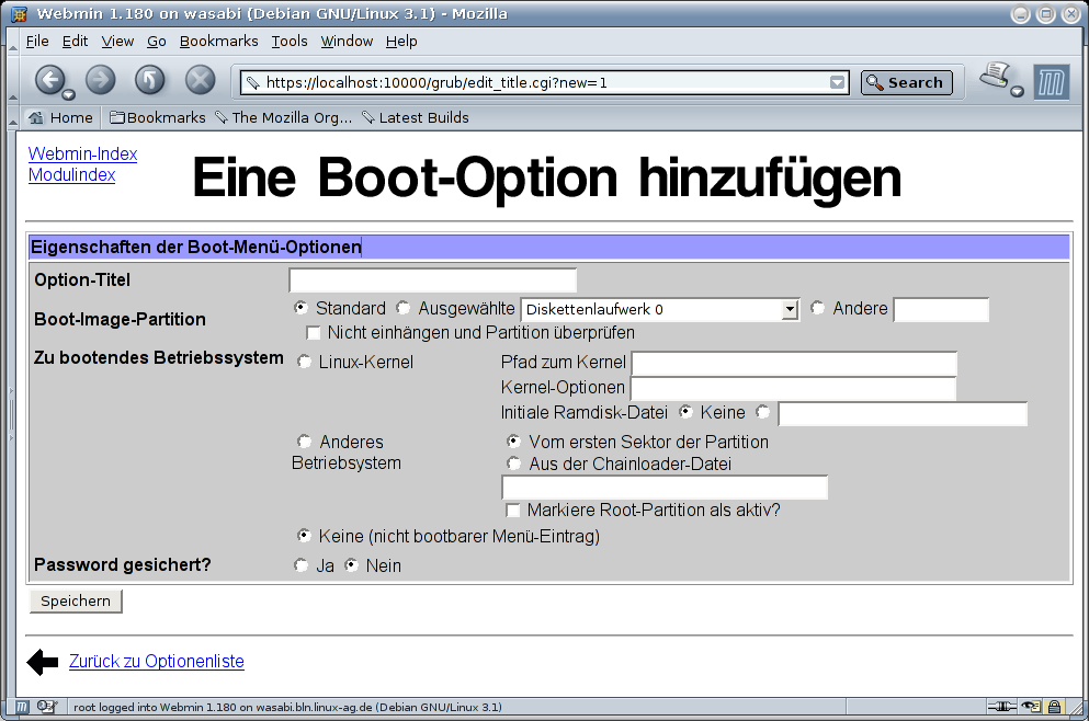 Kategorie Hardware - GRUB - Boot Option hinzufügen