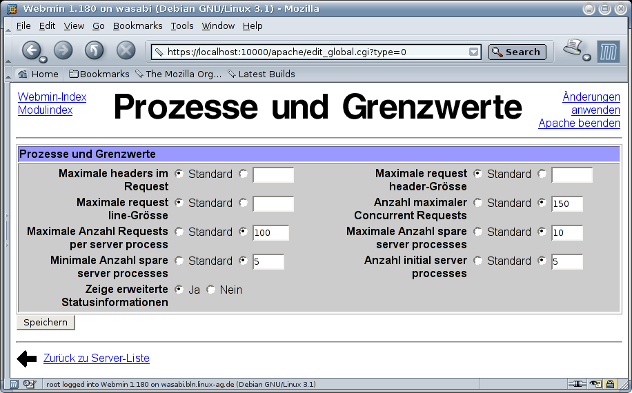 Kategorie Server - Apache - Prozesse und Grenzwerte