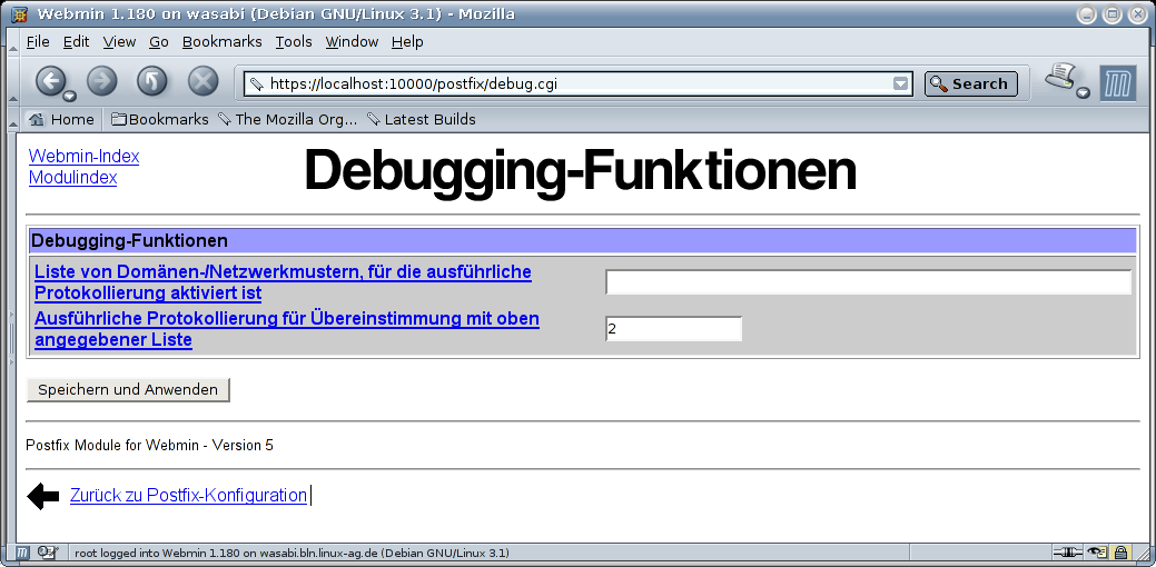 Postfix Mailserver - Debugging-Funktionen