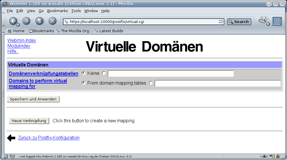 Postfix Mailserver - Virtuelle Domänen